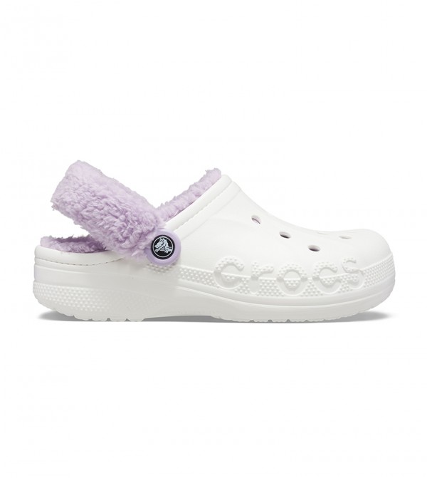 Purple fur crocs best sale