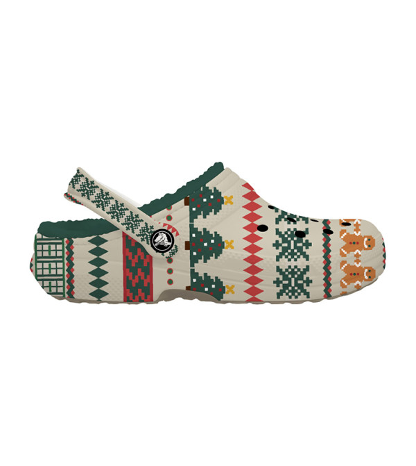 NEW Crocs Classic Lined Fair Isle Clog Mens 11 Holiday Christmas Bone 212050-2Y2 Crocs | Classic Lined Fair Isle Clog | Crocs main image 3