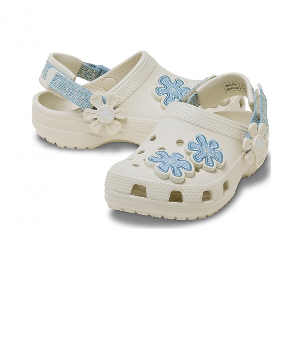 Crocs | Toddlers' Classic Denim Flower Adjustable Backstrap Clog