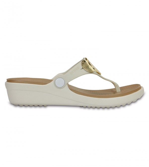 Crocs Women s Sanrah Embellished Wedge Flip Crocs