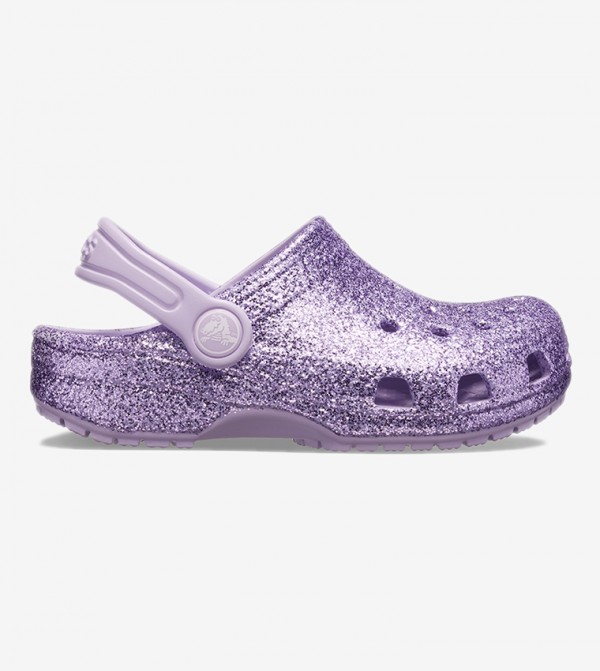 Purple store glitter crocs