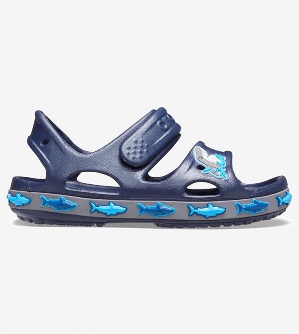 Kids crocs shark hot sale