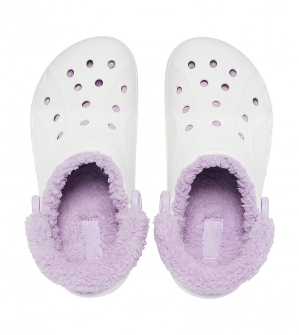 Light purple fuzzy crocs sale